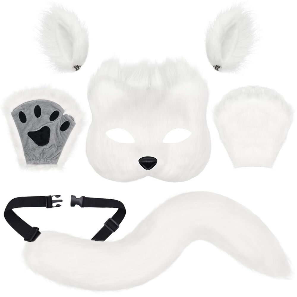 6625 Halloween Costumes For Adults - Therian Mask & Tail Set